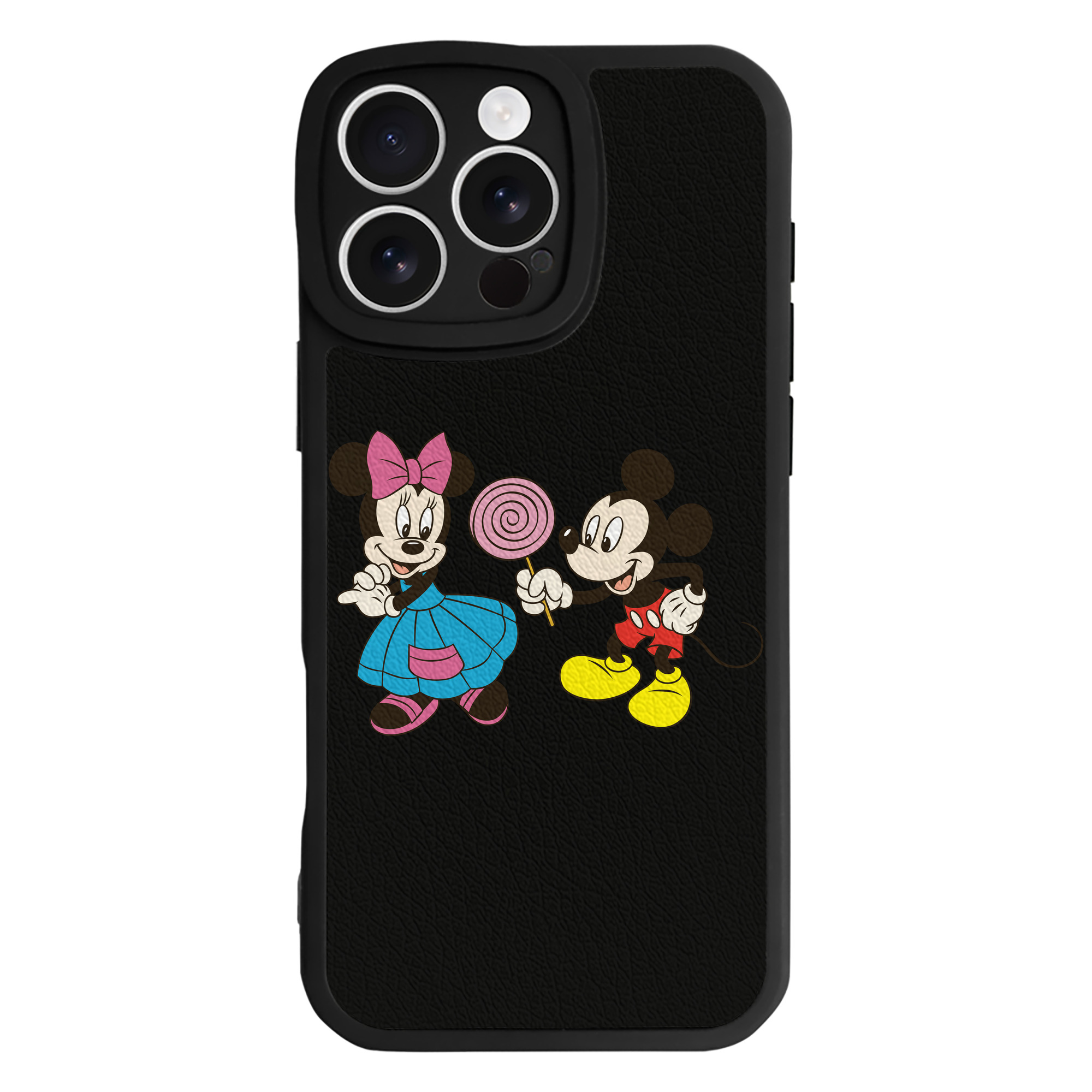 （画像用） ミッキーマウス Mickey Mouse 【iPhone 16シリーズ対応】シリコンスマホケース（レザー調） 材質：シリコン